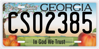 GA license plate CSO2385