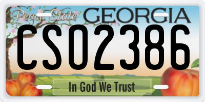 GA license plate CSO2386