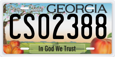 GA license plate CSO2388