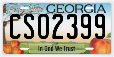 GA license plate CSO2399