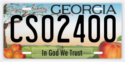GA license plate CSO2400