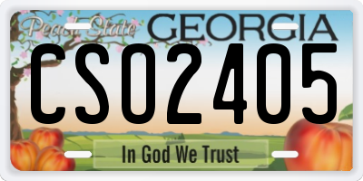 GA license plate CSO2405