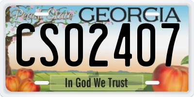 GA license plate CSO2407
