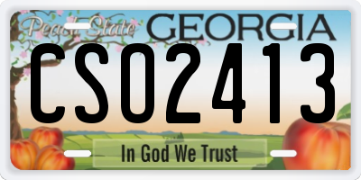 GA license plate CSO2413