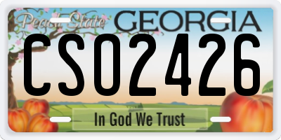GA license plate CSO2426