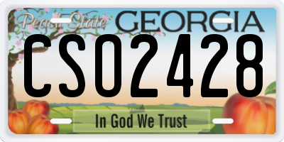 GA license plate CSO2428