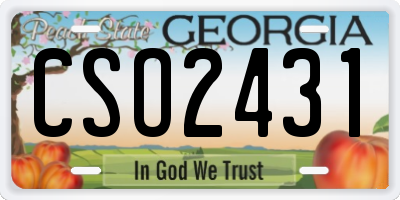 GA license plate CSO2431