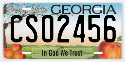 GA license plate CSO2456