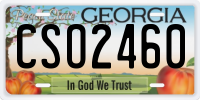 GA license plate CSO2460