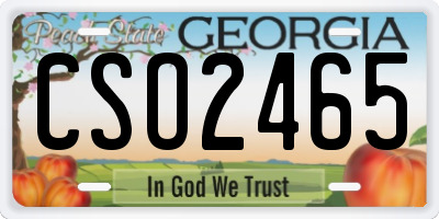 GA license plate CSO2465