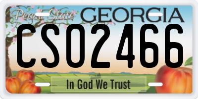 GA license plate CSO2466