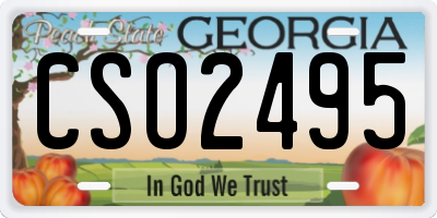 GA license plate CSO2495