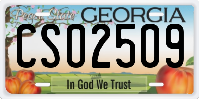 GA license plate CSO2509
