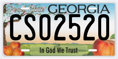 GA license plate CSO2520
