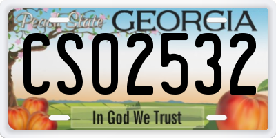 GA license plate CSO2532