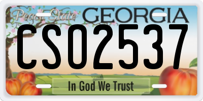 GA license plate CSO2537