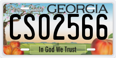 GA license plate CSO2566