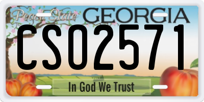 GA license plate CSO2571