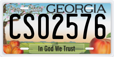 GA license plate CSO2576