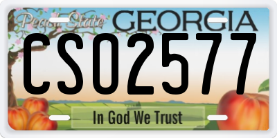 GA license plate CSO2577