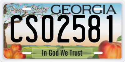 GA license plate CSO2581