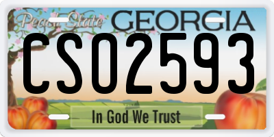 GA license plate CSO2593