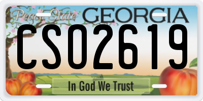 GA license plate CSO2619