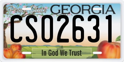GA license plate CSO2631