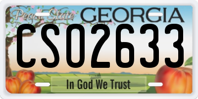 GA license plate CSO2633