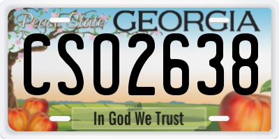 GA license plate CSO2638