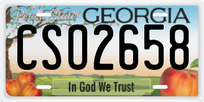GA license plate CSO2658