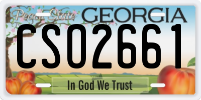 GA license plate CSO2661