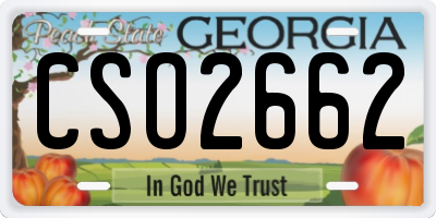 GA license plate CSO2662