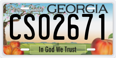 GA license plate CSO2671