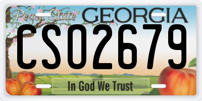 GA license plate CSO2679