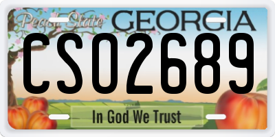 GA license plate CSO2689