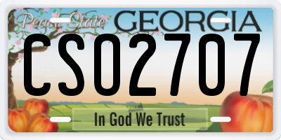 GA license plate CSO2707