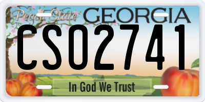 GA license plate CSO2741