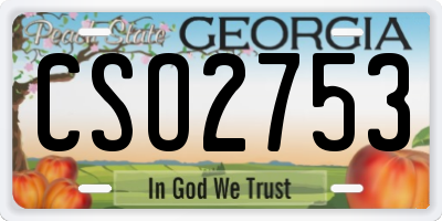 GA license plate CSO2753