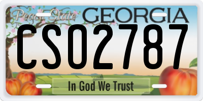 GA license plate CSO2787