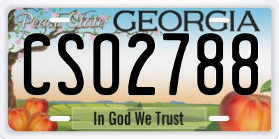 GA license plate CSO2788