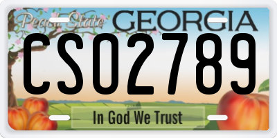 GA license plate CSO2789