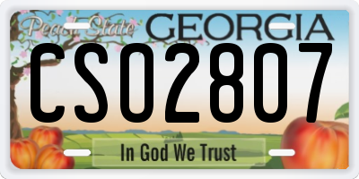 GA license plate CSO2807