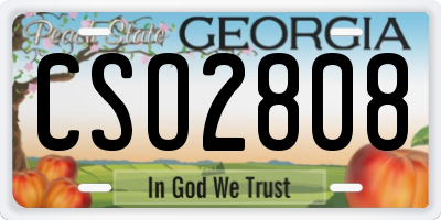 GA license plate CSO2808