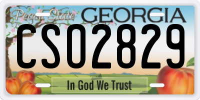 GA license plate CSO2829