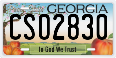 GA license plate CSO2830