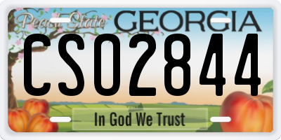 GA license plate CSO2844