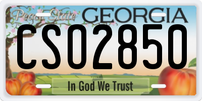 GA license plate CSO2850