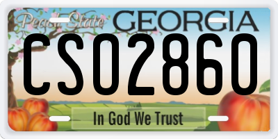 GA license plate CSO2860