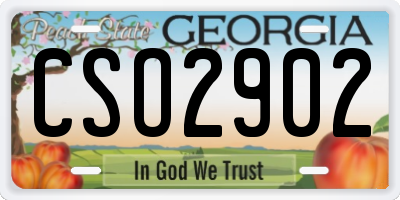 GA license plate CSO2902